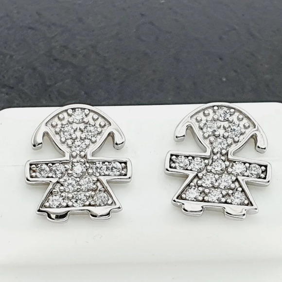925 sterling silver luxury CZ earrings for women/girls, Best for RJUS2140 - Picture 1 of 11